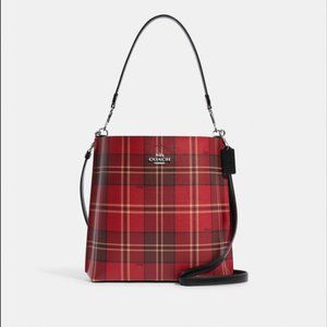 Coach Mollie Bucket Bag with Tartan Plaid Print